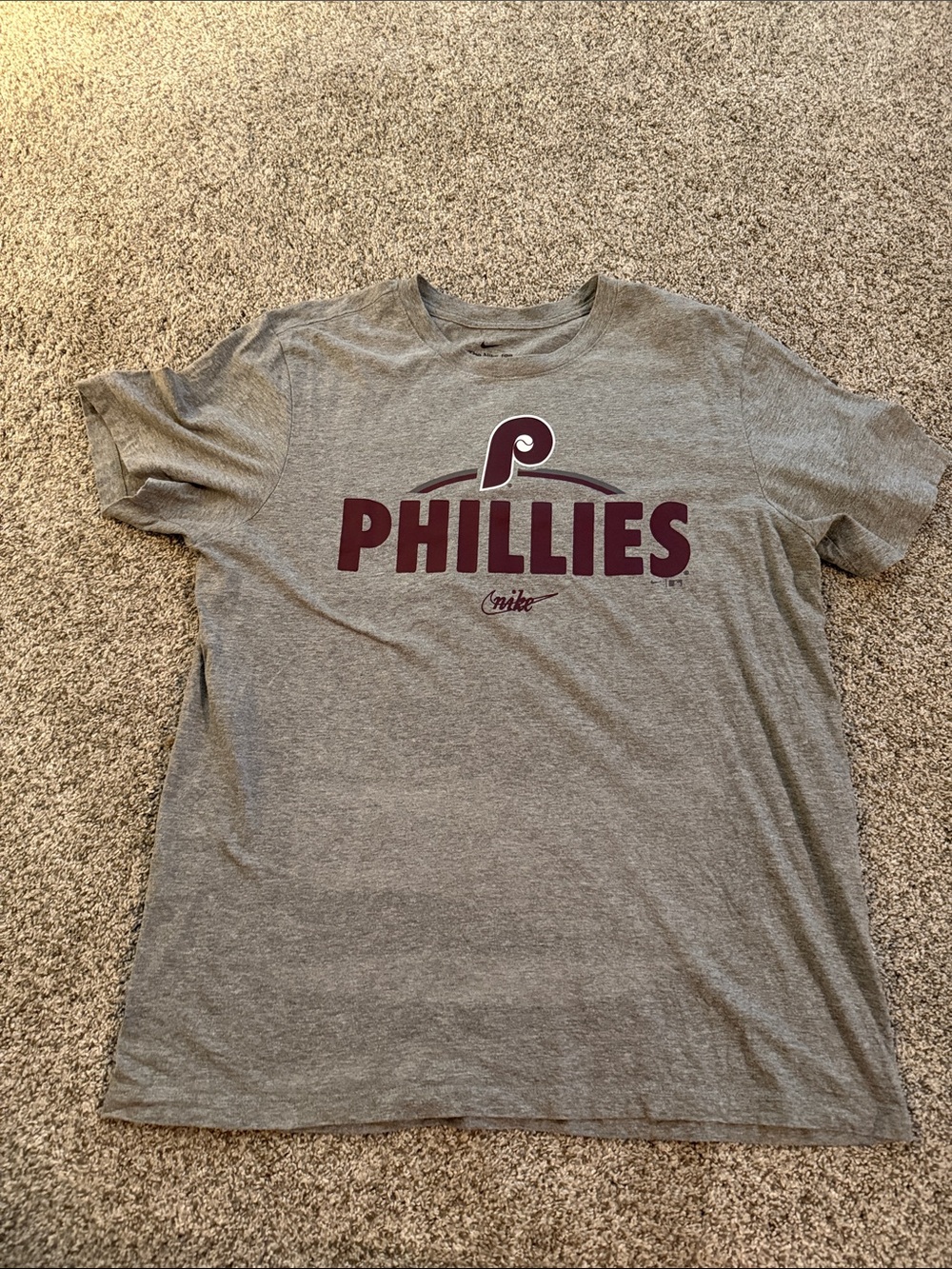 Nike Gray Phillies Short-Sleeve Logo Tee